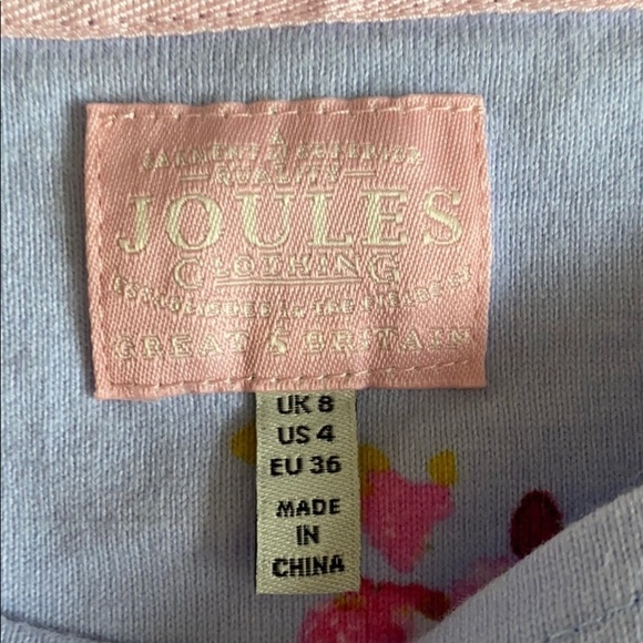 Joules Harbour blue floral print tee size 4 - Picture 4 of 7